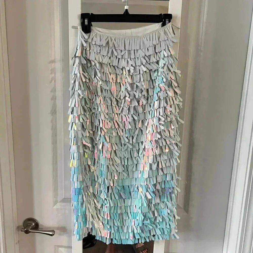 626 House of Harlow 1960 x Revolve Niven Skirt in White Iridescent - Picture 6 of 9